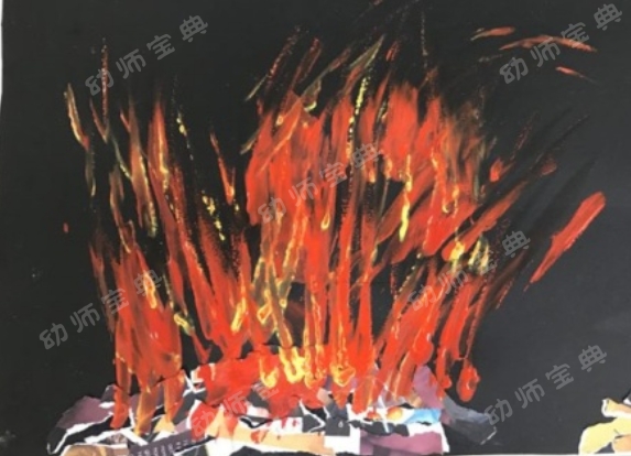 小班美术活动 | 手指画《篝火晚会》，熊熊燃烧的色彩-幼师课件网第6张图片
