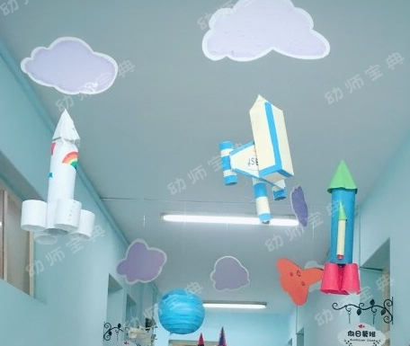 走廊 | 师幼家长通力合作的宇宙航天主题环创，孩子们都爱疯啦-幼师课件网第5张图片