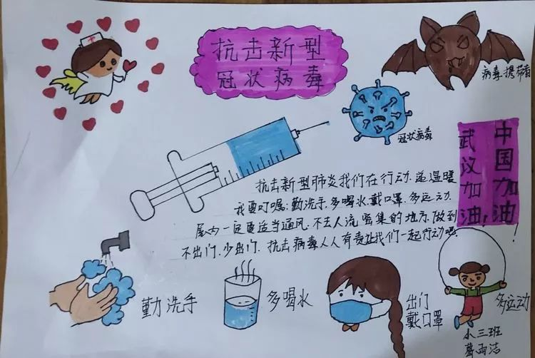 大班艺术领域美术活动 |《防疫海报我来画》防疫面前，人人有责-幼师课件网第9张图片