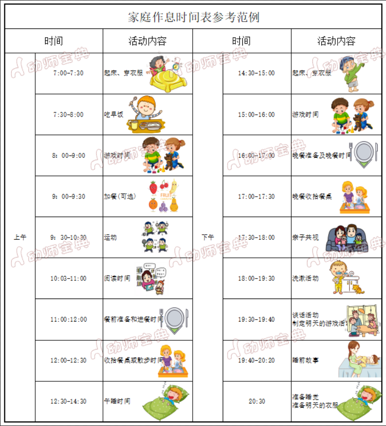 幼儿作息不用愁 | 一起制定：假期家庭作息时间表-幼师课件网第3张图片