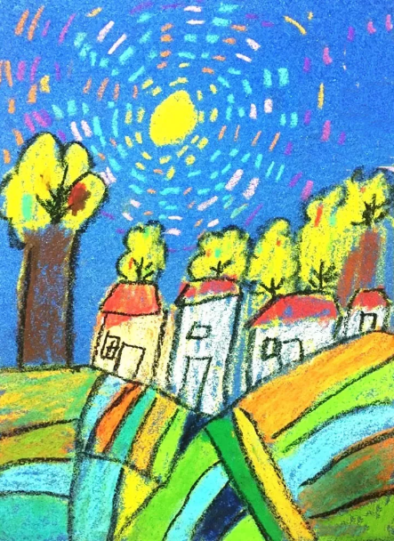 砂纸画 | 当油画棒遇到砂纸，不一样的色彩就这样碰撞出来了！-幼师课件网第9张图片