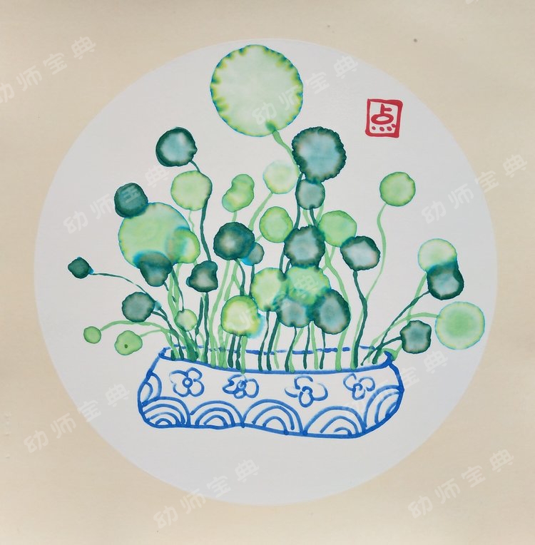 水彩笔与水的奇妙结合，效果可以媲美国画？-幼师课件网第4张图片