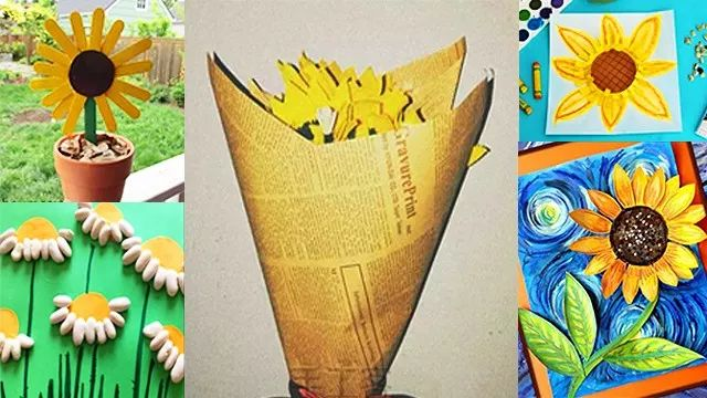 一学就会的5个向日葵手工，满满的都是阳光正能量！-幼师课件网第1张图片